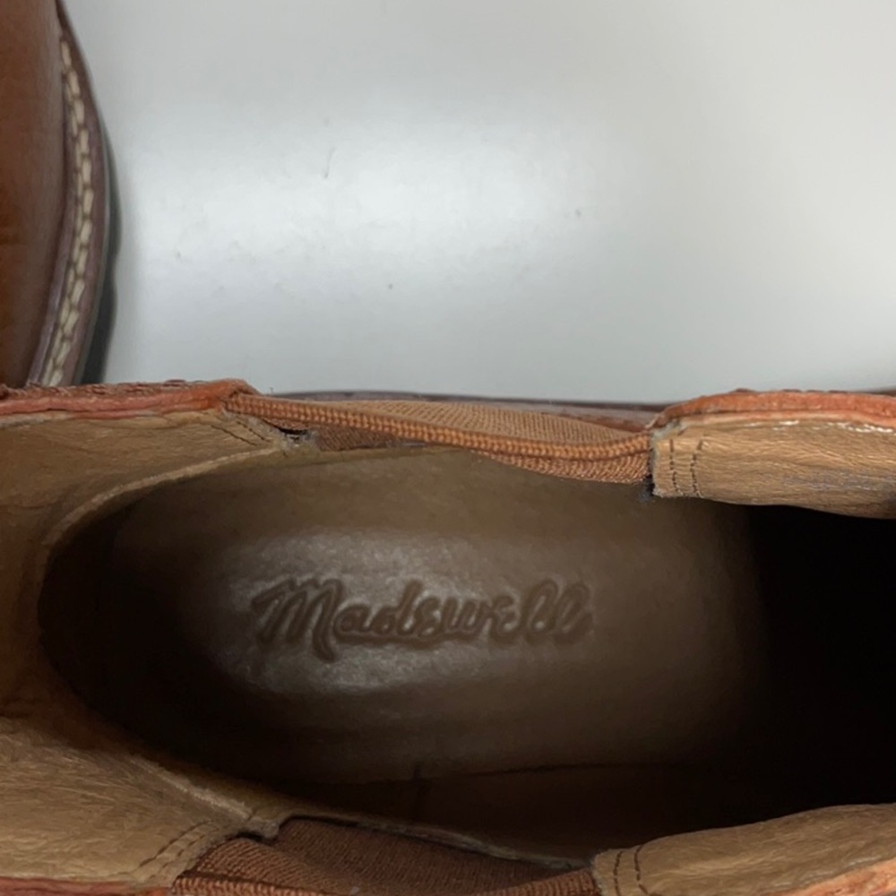 Madewell City Walk Lug Sole Chelsea Boot English Saddle Size 6 - Picture 10 of 11